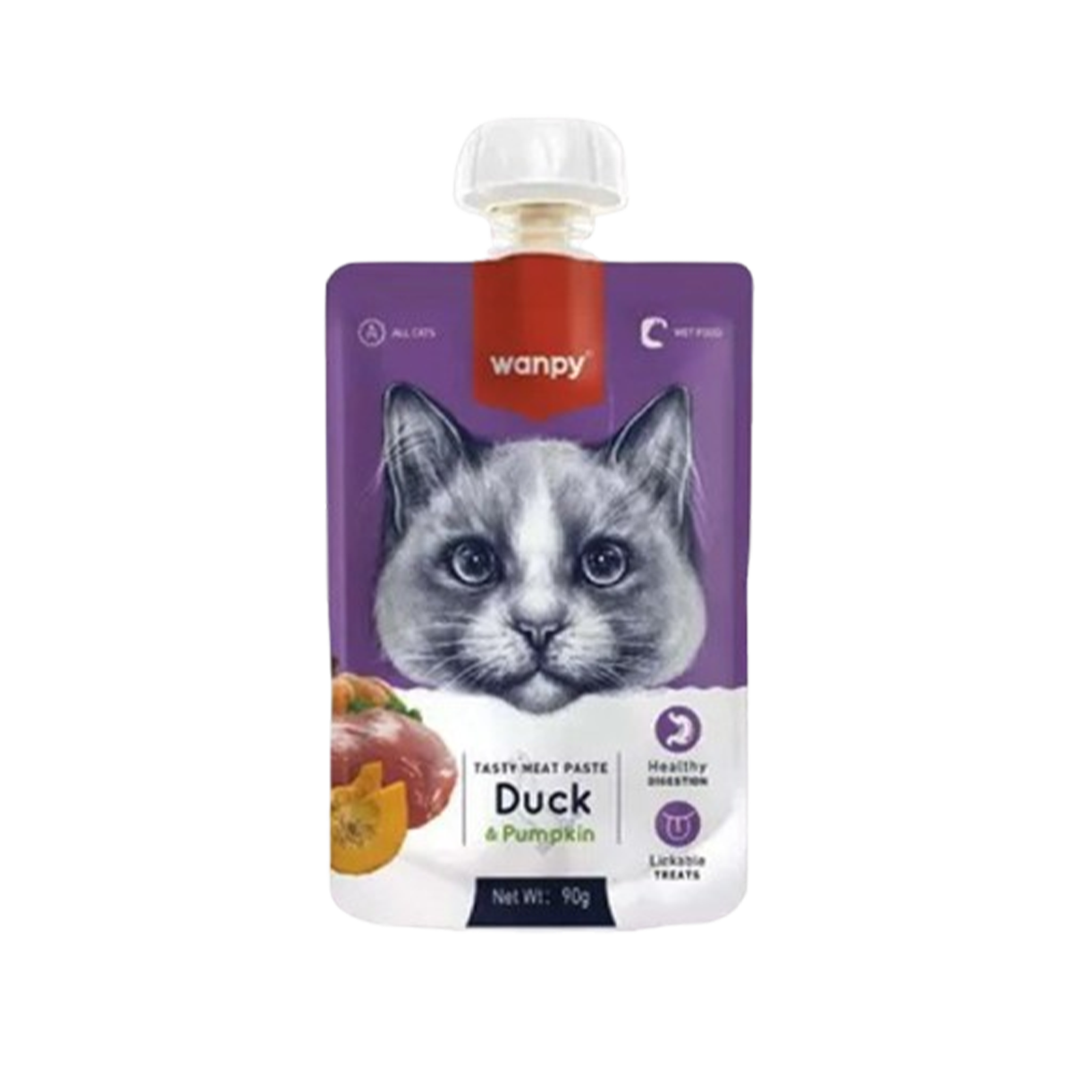 Wanpy Meat Paste Duck Pumpkin Cat Food 90g